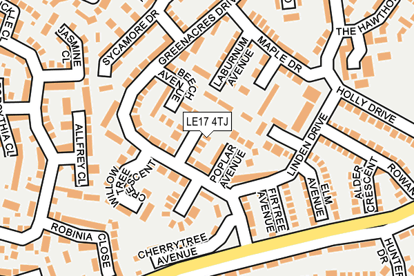 LE17 4TJ map - OS OpenMap – Local (Ordnance Survey)