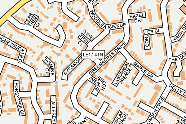 LE17 4TN map - OS OpenMap – Local (Ordnance Survey)