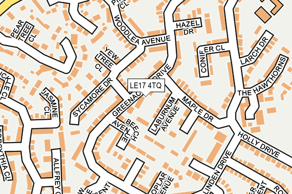 LE17 4TQ map - OS OpenMap – Local (Ordnance Survey)