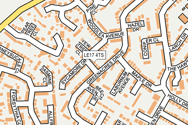 LE17 4TS map - OS OpenMap – Local (Ordnance Survey)