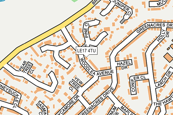 LE17 4TU map - OS OpenMap – Local (Ordnance Survey)