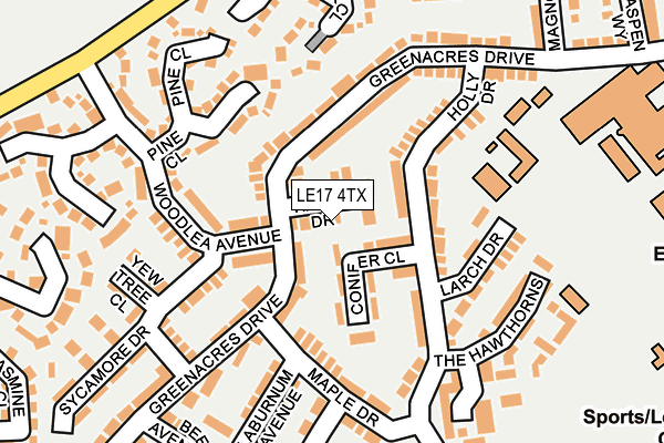 LE17 4TX map - OS OpenMap – Local (Ordnance Survey)