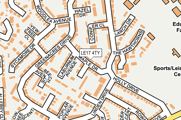 LE17 4TY map - OS OpenMap – Local (Ordnance Survey)