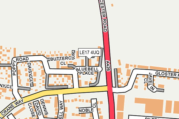 LE17 4UQ map - OS OpenMap – Local (Ordnance Survey)
