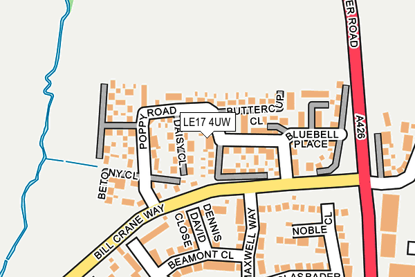 LE17 4UW map - OS OpenMap – Local (Ordnance Survey)