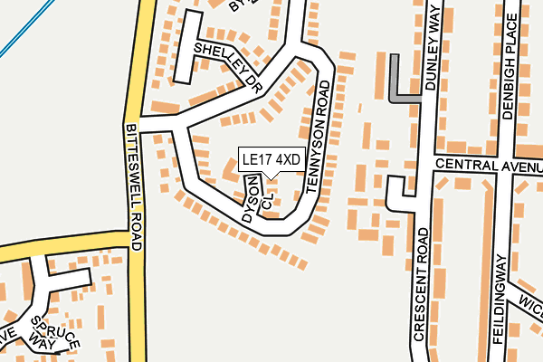 LE17 4XD map - OS OpenMap – Local (Ordnance Survey)