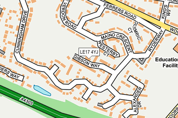 LE17 4YJ map - OS OpenMap – Local (Ordnance Survey)