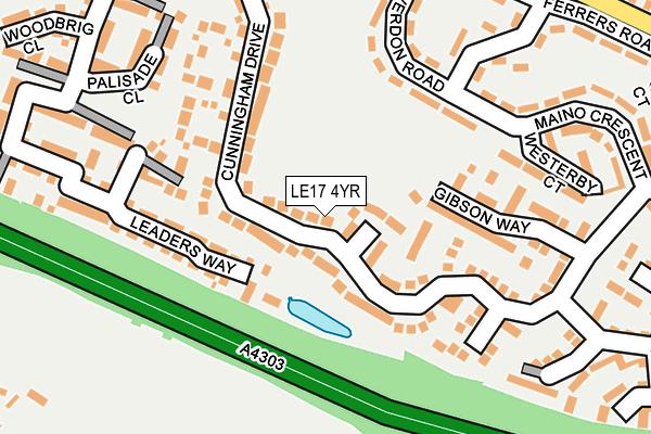 LE17 4YR map - OS OpenMap – Local (Ordnance Survey)