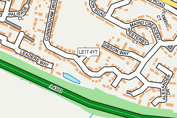 LE17 4YT map - OS OpenMap – Local (Ordnance Survey)