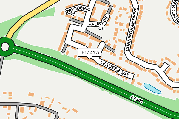 LE17 4YW map - OS OpenMap – Local (Ordnance Survey)