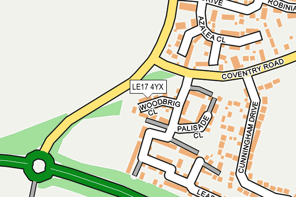 LE17 4YX map - OS OpenMap – Local (Ordnance Survey)