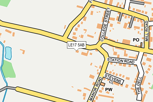 LE17 5AB map - OS OpenMap – Local (Ordnance Survey)