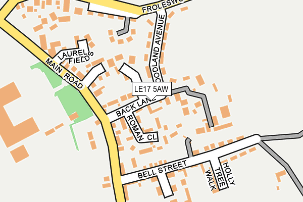 LE17 5AW map - OS OpenMap – Local (Ordnance Survey)