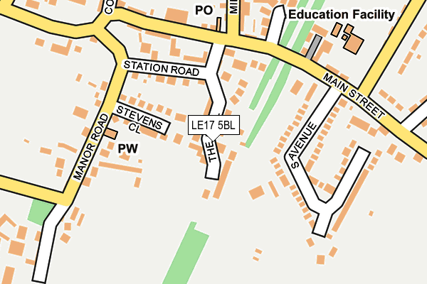 LE17 5BL map - OS OpenMap – Local (Ordnance Survey)