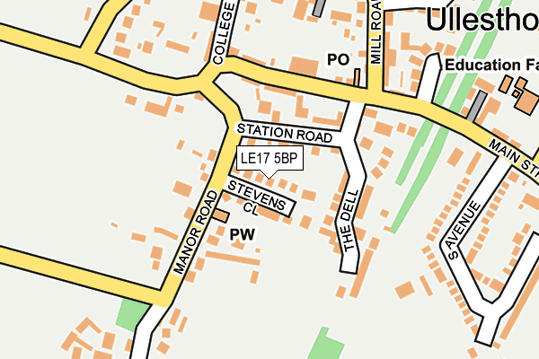 LE17 5BP map - OS OpenMap – Local (Ordnance Survey)