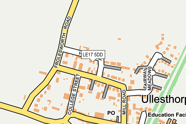 LE17 5DD map - OS OpenMap – Local (Ordnance Survey)
