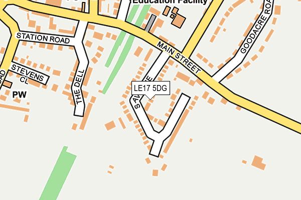 LE17 5DG map - OS OpenMap – Local (Ordnance Survey)