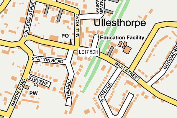 LE17 5DH map - OS OpenMap – Local (Ordnance Survey)