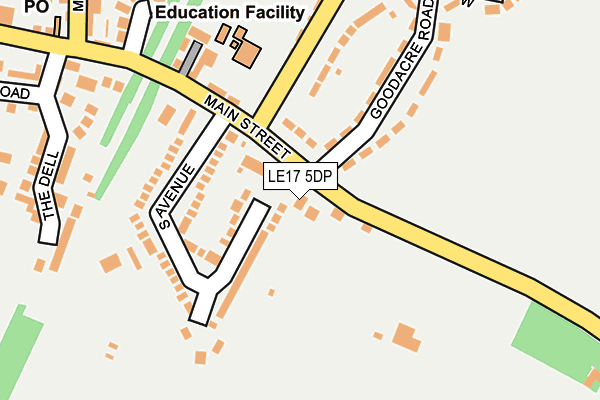 LE17 5DP map - OS OpenMap – Local (Ordnance Survey)