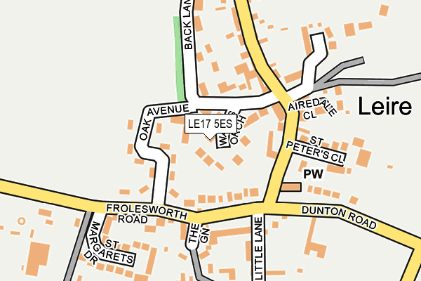 LE17 5ES map - OS OpenMap – Local (Ordnance Survey)