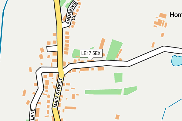 LE17 5EX map - OS OpenMap – Local (Ordnance Survey)