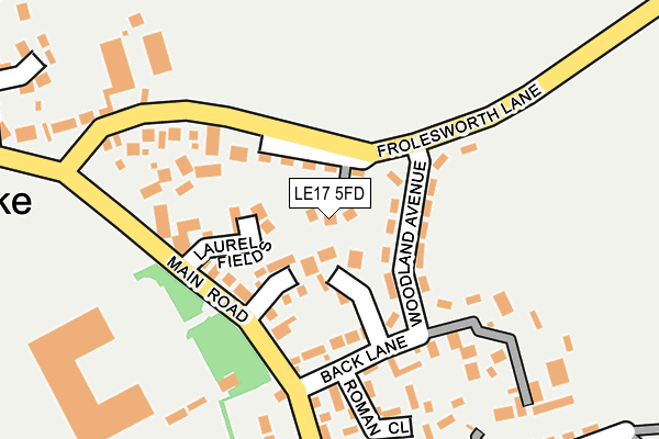 LE17 5FD map - OS OpenMap – Local (Ordnance Survey)