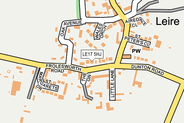 LE17 5HJ map - OS OpenMap – Local (Ordnance Survey)