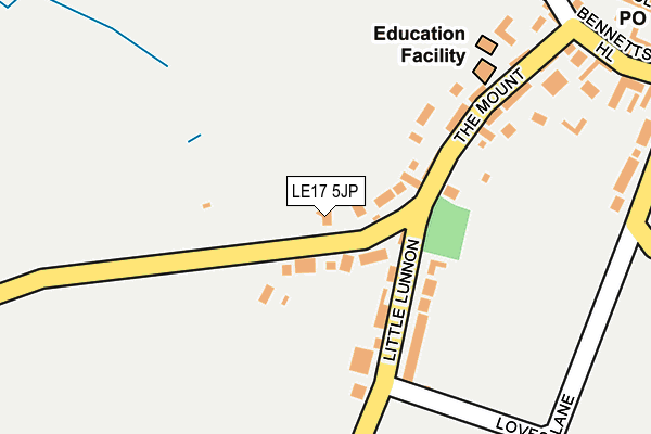 LE17 5JP map - OS OpenMap – Local (Ordnance Survey)