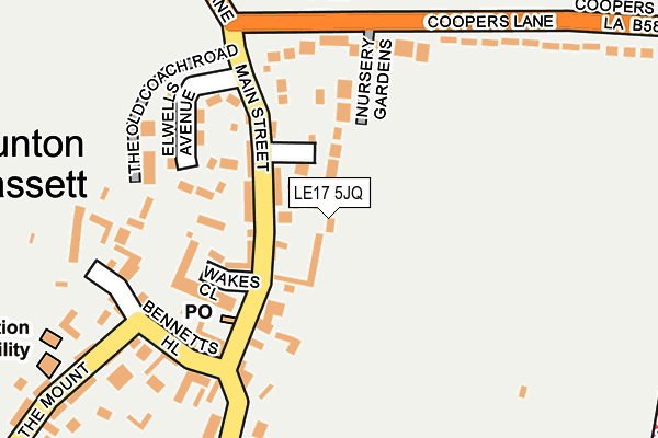 LE17 5JQ map - OS OpenMap – Local (Ordnance Survey)