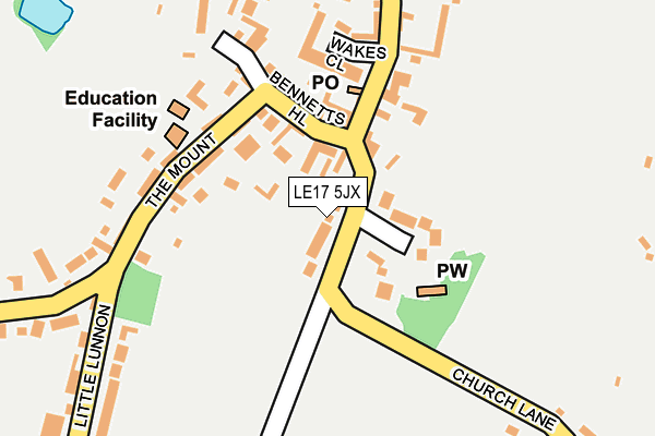 LE17 5JX map - OS OpenMap – Local (Ordnance Survey)