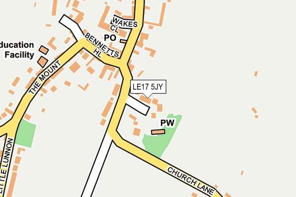 LE17 5JY map - OS OpenMap – Local (Ordnance Survey)
