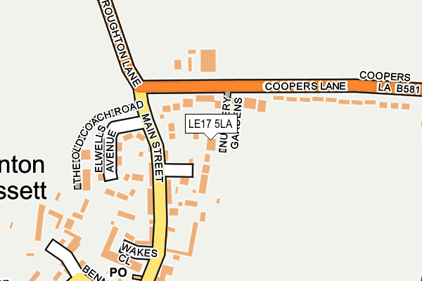 LE17 5LA map - OS OpenMap – Local (Ordnance Survey)