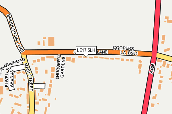 LE17 5LH map - OS OpenMap – Local (Ordnance Survey)