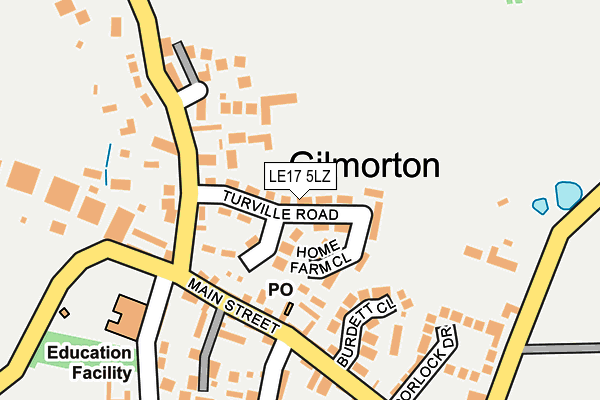 LE17 5LZ map - OS OpenMap – Local (Ordnance Survey)