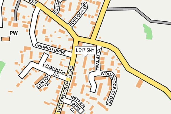 LE17 5NY map - OS OpenMap – Local (Ordnance Survey)