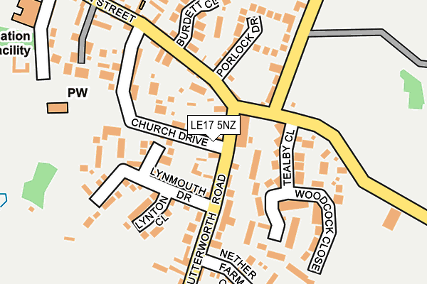 LE17 5NZ map - OS OpenMap – Local (Ordnance Survey)