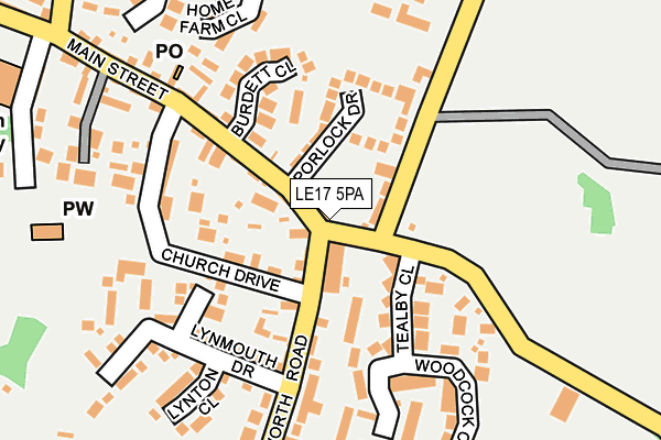 LE17 5PA map - OS OpenMap – Local (Ordnance Survey)