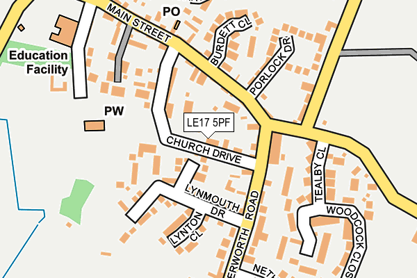 LE17 5PF map - OS OpenMap – Local (Ordnance Survey)