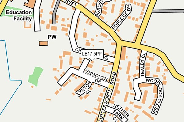 LE17 5PP map - OS OpenMap – Local (Ordnance Survey)