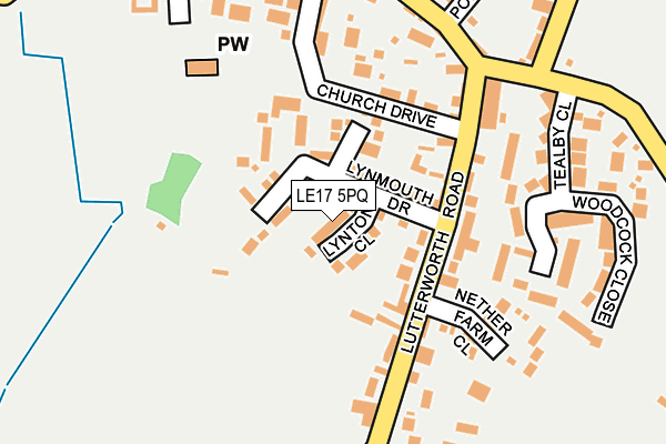 LE17 5PQ map - OS OpenMap – Local (Ordnance Survey)