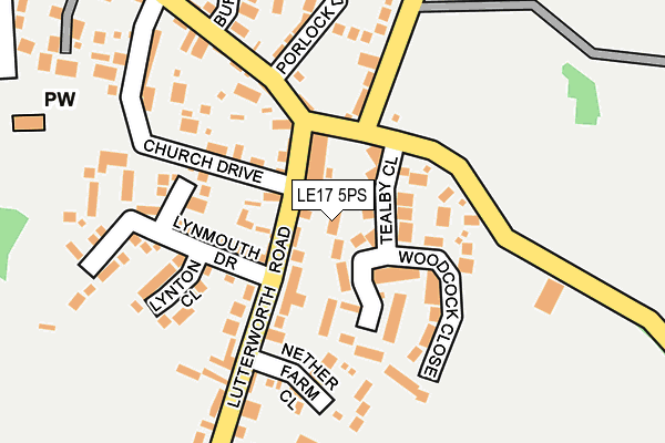 LE17 5PS map - OS OpenMap – Local (Ordnance Survey)