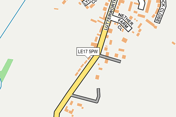 LE17 5PW map - OS OpenMap – Local (Ordnance Survey)