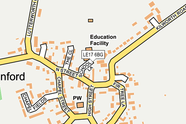 LE17 6BG map - OS OpenMap – Local (Ordnance Survey)
