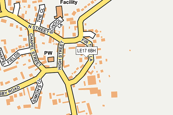 LE17 6BH map - OS OpenMap – Local (Ordnance Survey)