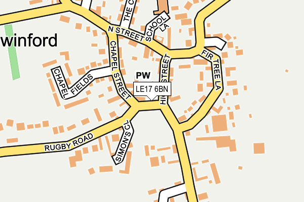 LE17 6BN map - OS OpenMap – Local (Ordnance Survey)