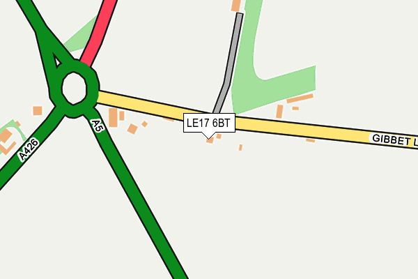 LE17 6BT map - OS OpenMap – Local (Ordnance Survey)