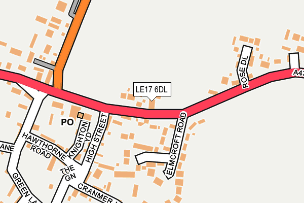 LE17 6DL map - OS OpenMap – Local (Ordnance Survey)