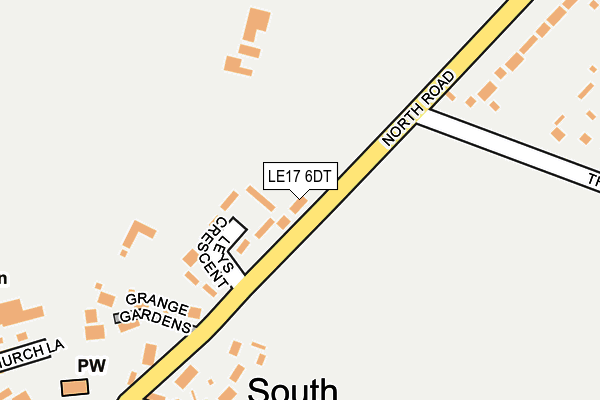 LE17 6DT map - OS OpenMap – Local (Ordnance Survey)