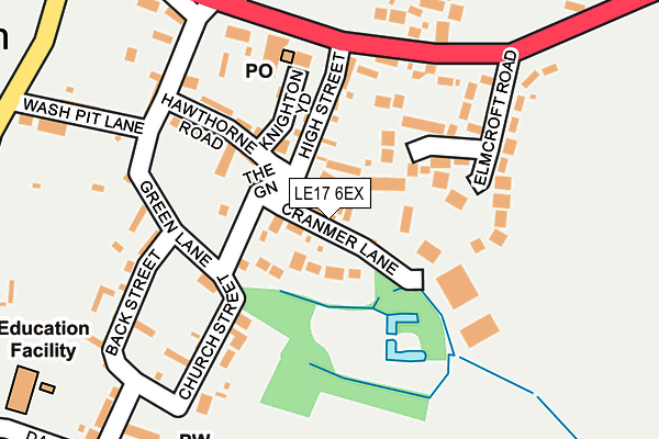LE17 6EX map - OS OpenMap – Local (Ordnance Survey)