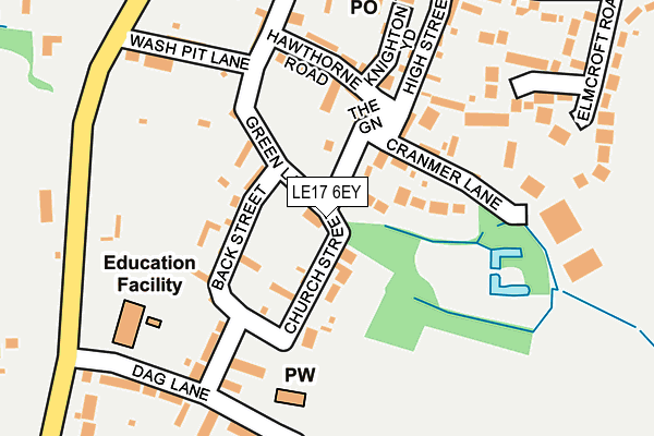 LE17 6EY map - OS OpenMap – Local (Ordnance Survey)